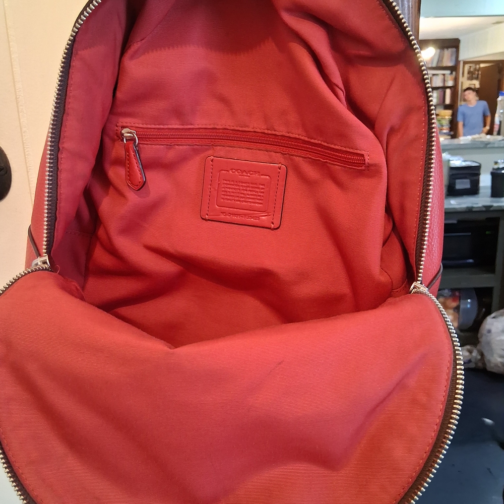 Coach Denim Backpack with Cherry Print - Picture 9 of 11
